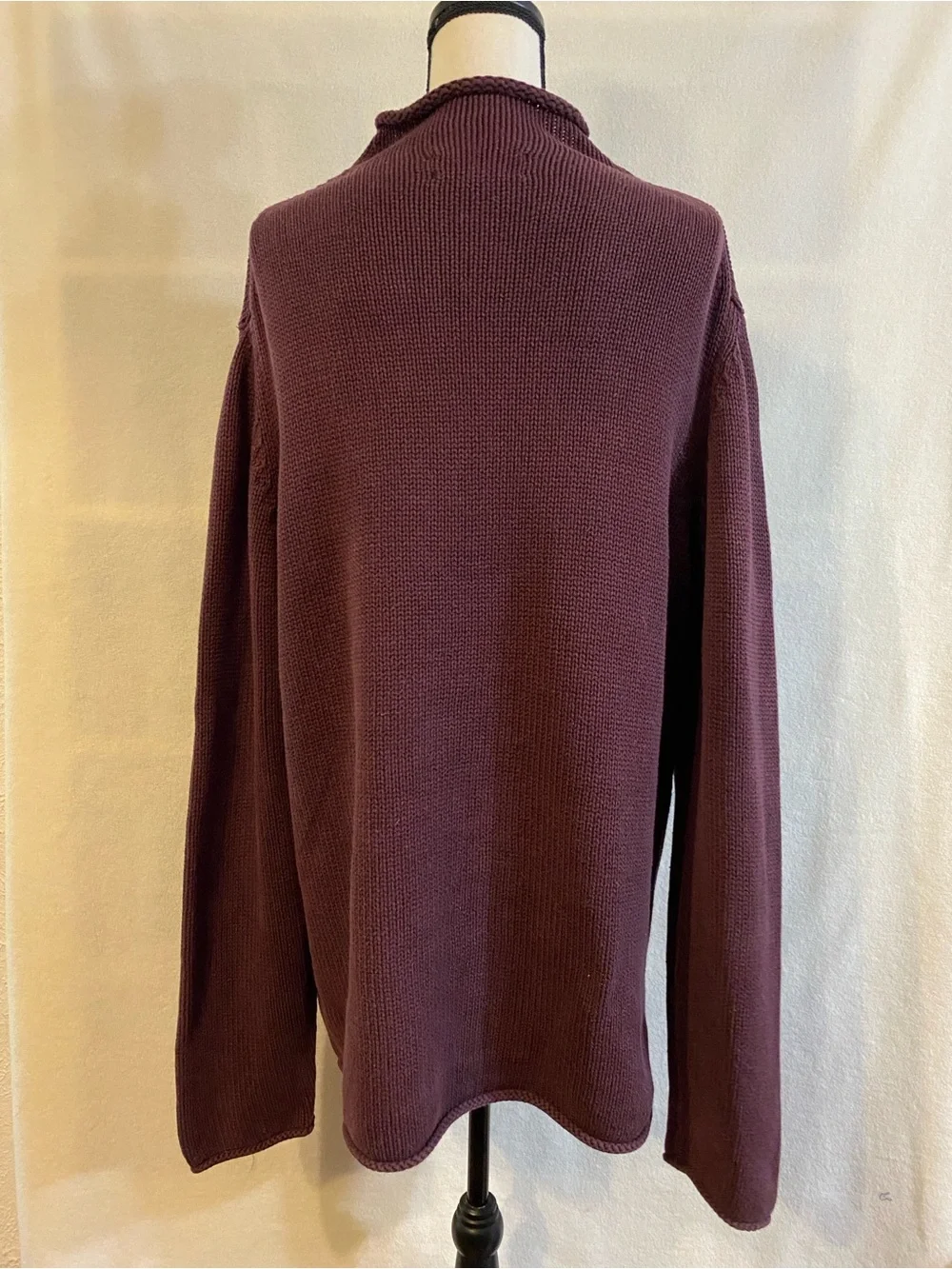 J. Crew XLT raisin burgundy vintage cotton rollneck sweater